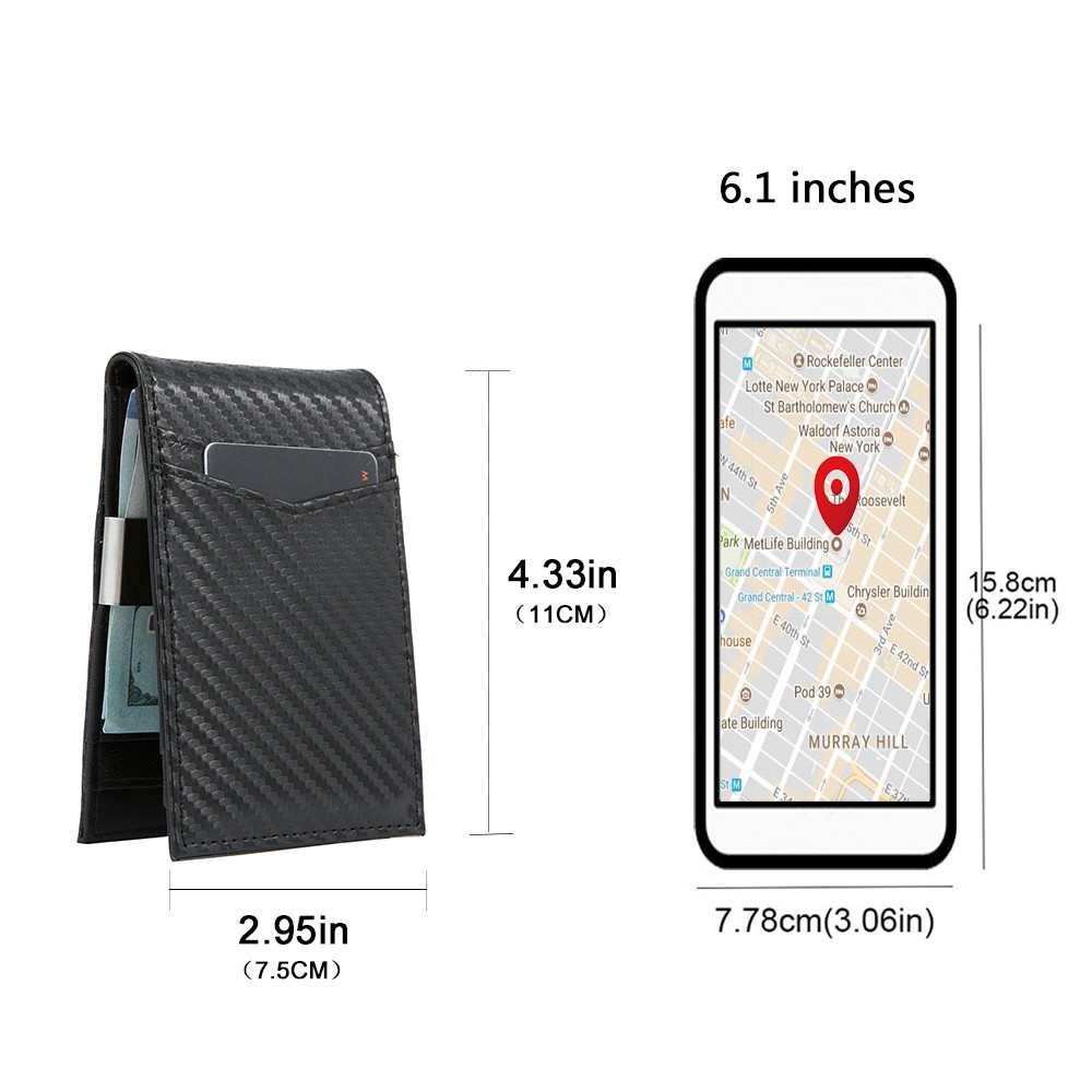 Smart Bluetooth Wallet Money Clip RFID Blocking Genuine Leather Women and Men Wallet Card Holder Small Thin Wallet