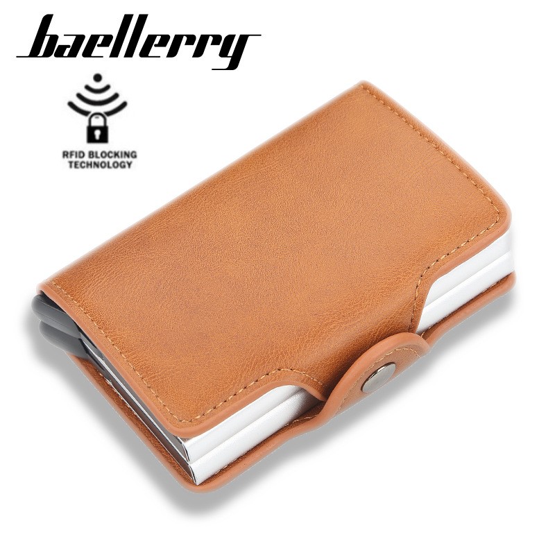 Men Wallet With Buckle Double Layer Aluminum Alloy Fashion Card Holder Casual Credit Card Holder Slim Small Wallet For Men