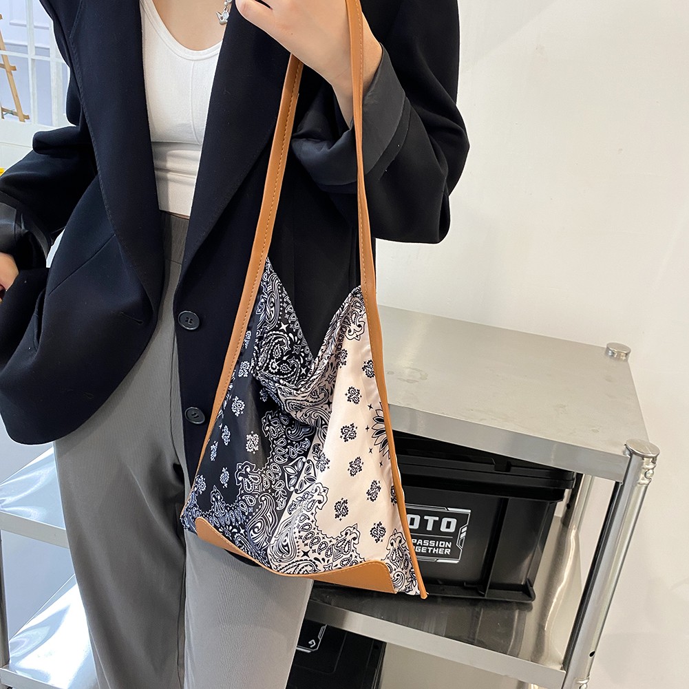 Women Bag Fashion Silk Printing Shoulder Shopping Bag Casual Female Bag Large Capacity Luxury Shopping Bag Designer Handbags