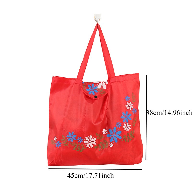 Environmental Shopping Bag Women Foldable Casual Handbag Floral Multifunctional Convenient Shopping Pouch Large Capacity Bag