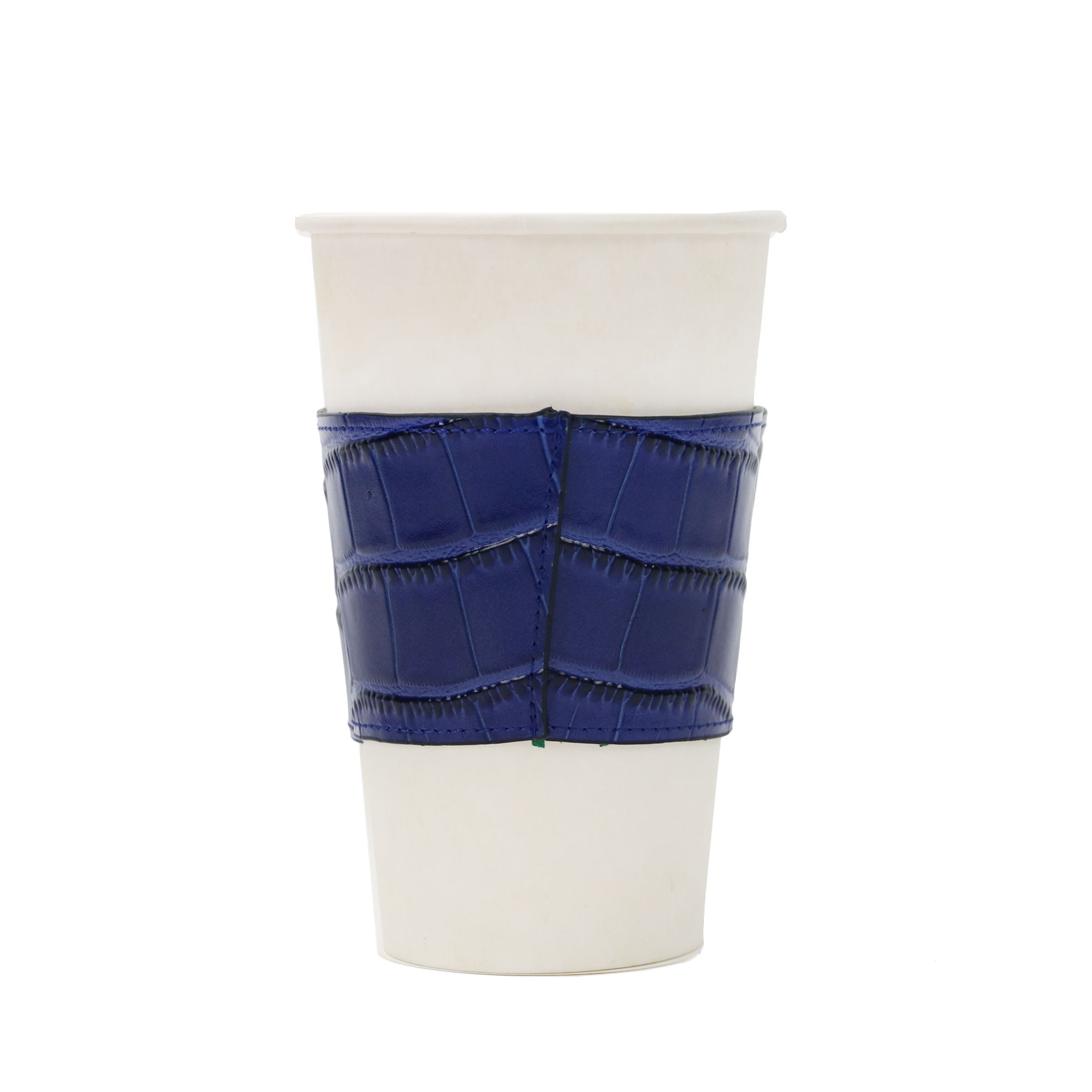 Customized real leather cup holder colorful insulated leather cup cup holder crocodile skin non-slip coffee cup holder