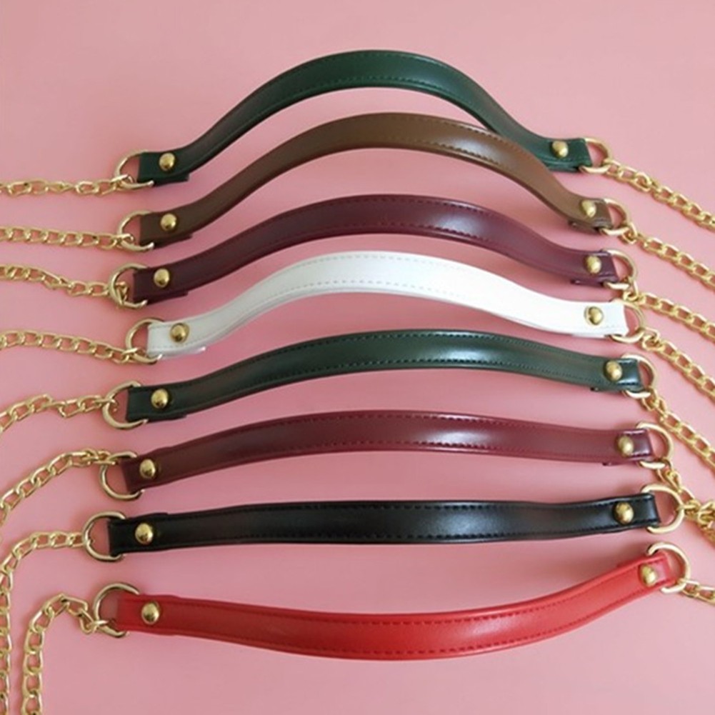 120cm Shoulder Bag Straps PU Leather Metal Chain Handbag Handle for Women Handbags Chain Strap Replacement Bag Accessories