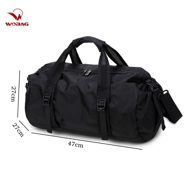 New Black Fashion Weekend Short Distance Travel Bag Foldable Men Sports Training Handbag Large Capacity Yoga Women Duffel Bag