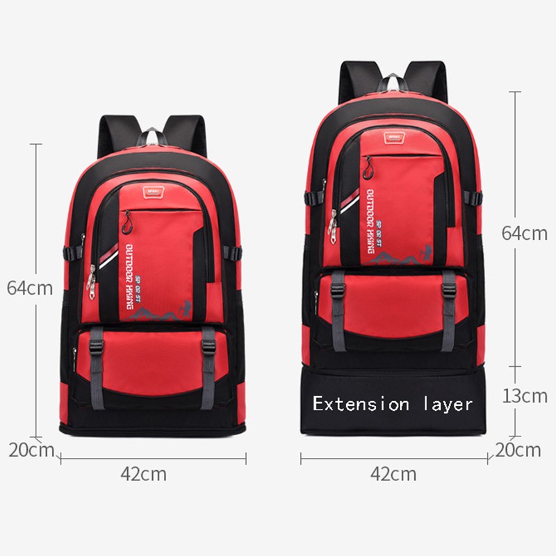 70L Men Expandable Oxford Travel Bags Outdoor Sports School Bag School Bags Climbing Fishing Hiking Pack for Male Female