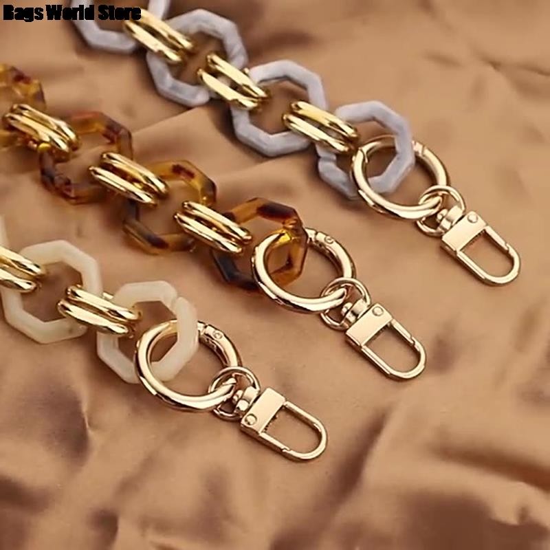 Fashion Woman Brand Handbag Accessory Chain Detachable Replacement Shoulder Strap Women DIY Shoulder Clutch Resin Chains