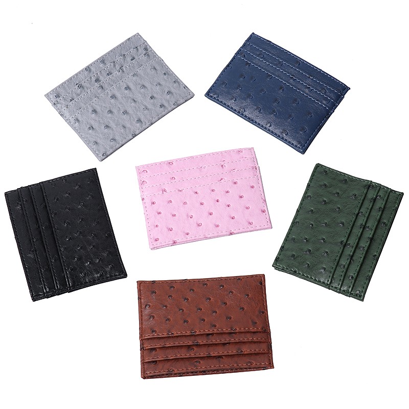 Customized Hot Sales Card Holder Men Women Ostrich/Crocodile/Python/Snake PU Leather PU Wallets Small Card Holder Bag Card Holder