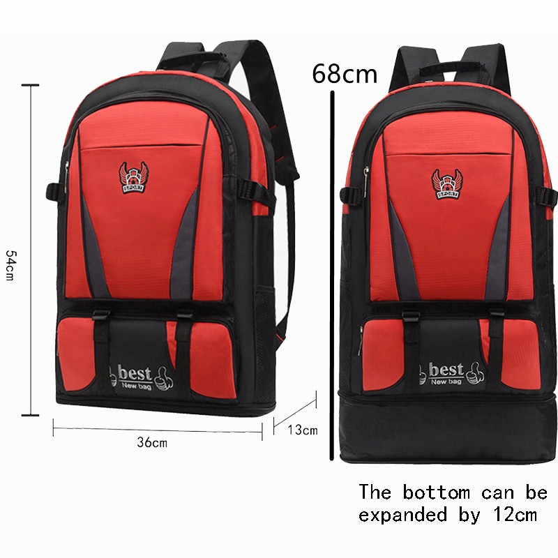 60L Men's Expandable Outdoor Backpack Climbing Travel Sports School Bag School Bag Camping Hiking Fishing Pack for Male Female Women