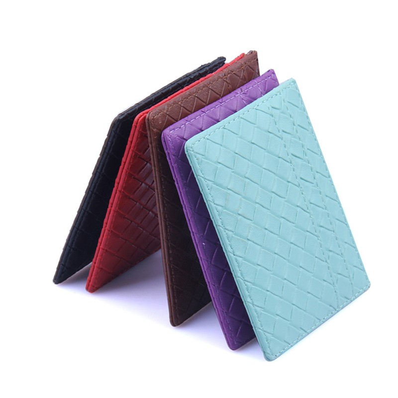 Woven Pattern Card Holder Women PU Leather Men Credit Card Organizer Slim ID Card Coins Case Business Women Wallet Unisex Wallet