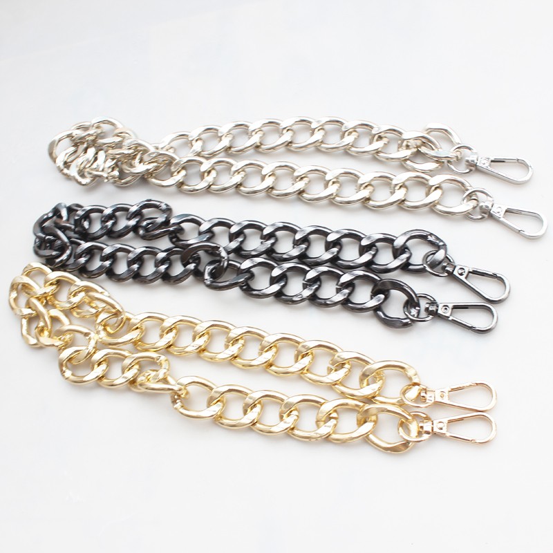 30/60/100cm Replacement Thick Metal Chain Aluminum Bag Handbag Strap Handle Silver Gold Black DIY Hardware Bag Accessories