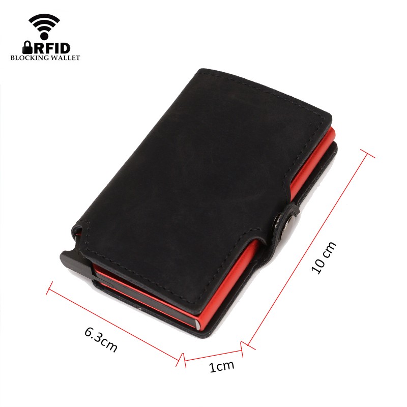 DIENQI Thin Luxury Leather Wallet Security Men Women Card Holder Wallet Ridge Wallets Small Purse Red Magic Wallet 2021 Walet