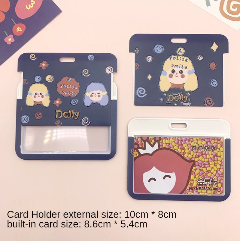 New Women Card Holder Lanyard ID Badge Card Holders Girls Cute Bear Bank Certificate Photocard Name Card Cover Female