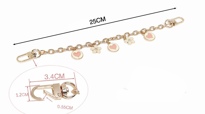 Designer chain belt flower charms gold silver metal chain charm handbag bag purse replacement accessories high quality