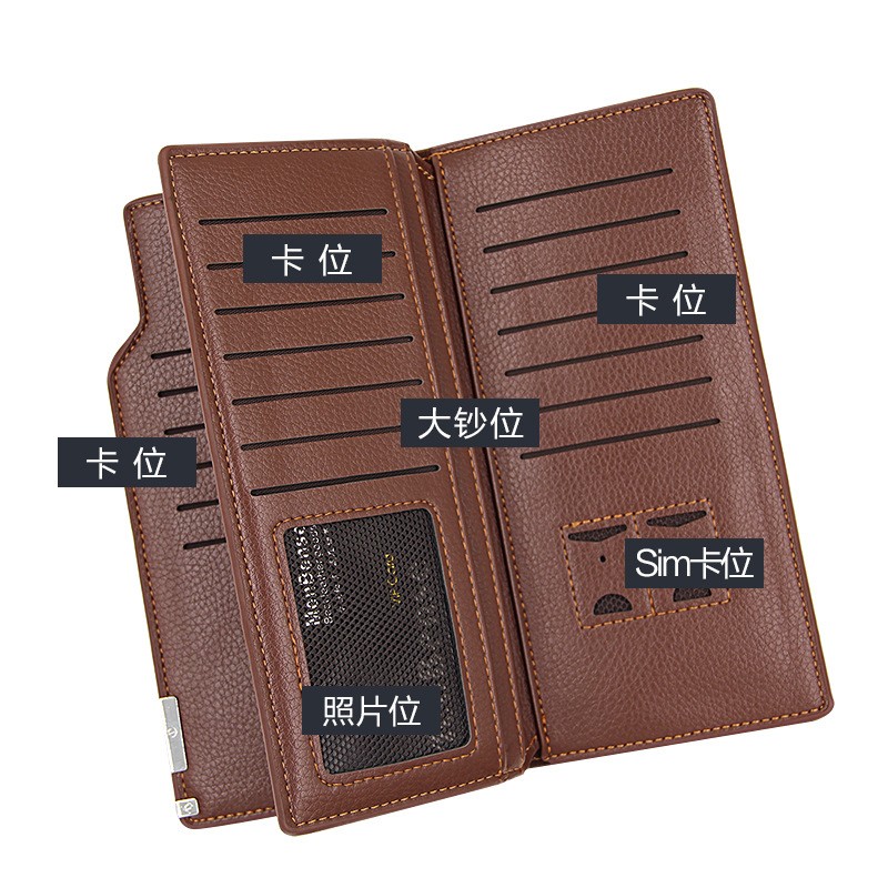 Luxury Men's PU Leather Long Zipper Wallets Masculina Carteras ID Credit Card Holder Clutch Purse Billetera wallet portefeuille