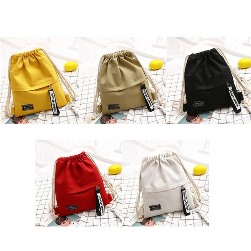 Canvas Drawstring Backpack School Gym Canvas Drawstring Bag Canvas Storage Pack Backpack Pouch for School Pack for Teen