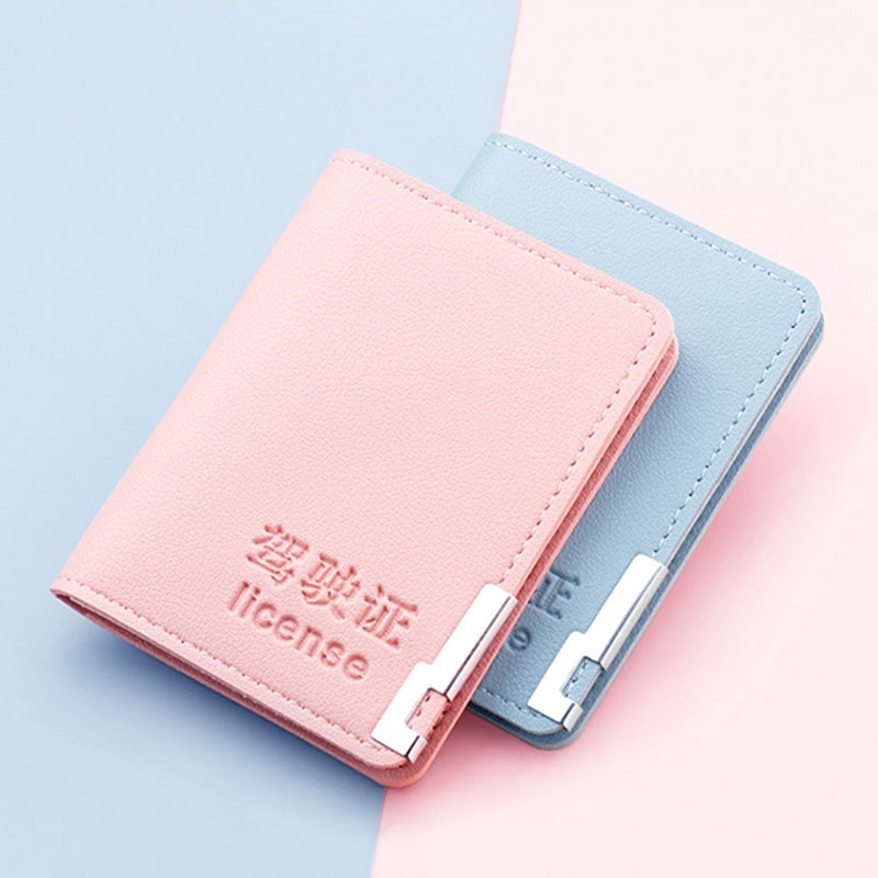 PU Leather 2 Cards Driver License Holder Book Case Keeper Organizer Passport Credit Card Case Business Men Women Vintage Bag