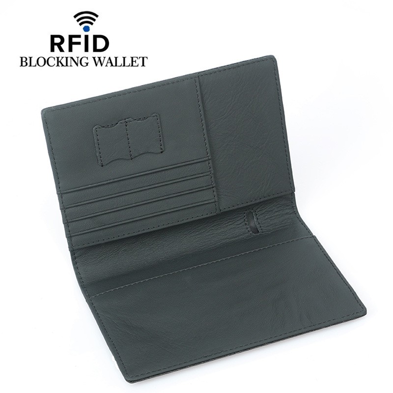 Carbon Fiber Microfiber Rfid Passport Cover Leather Elastic Strap Travel Document Holder ID Passport Bag