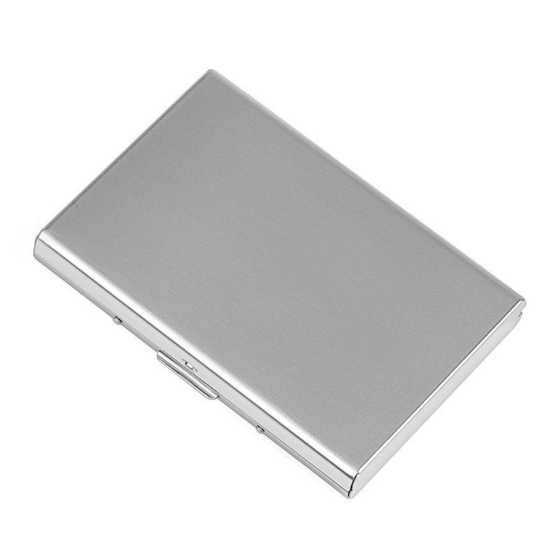 Fashion Aluminum Magnetic Card Holders Women Men Metal Cowhide RFID Credit Card Business Card Holders Organizer Wallet Purse