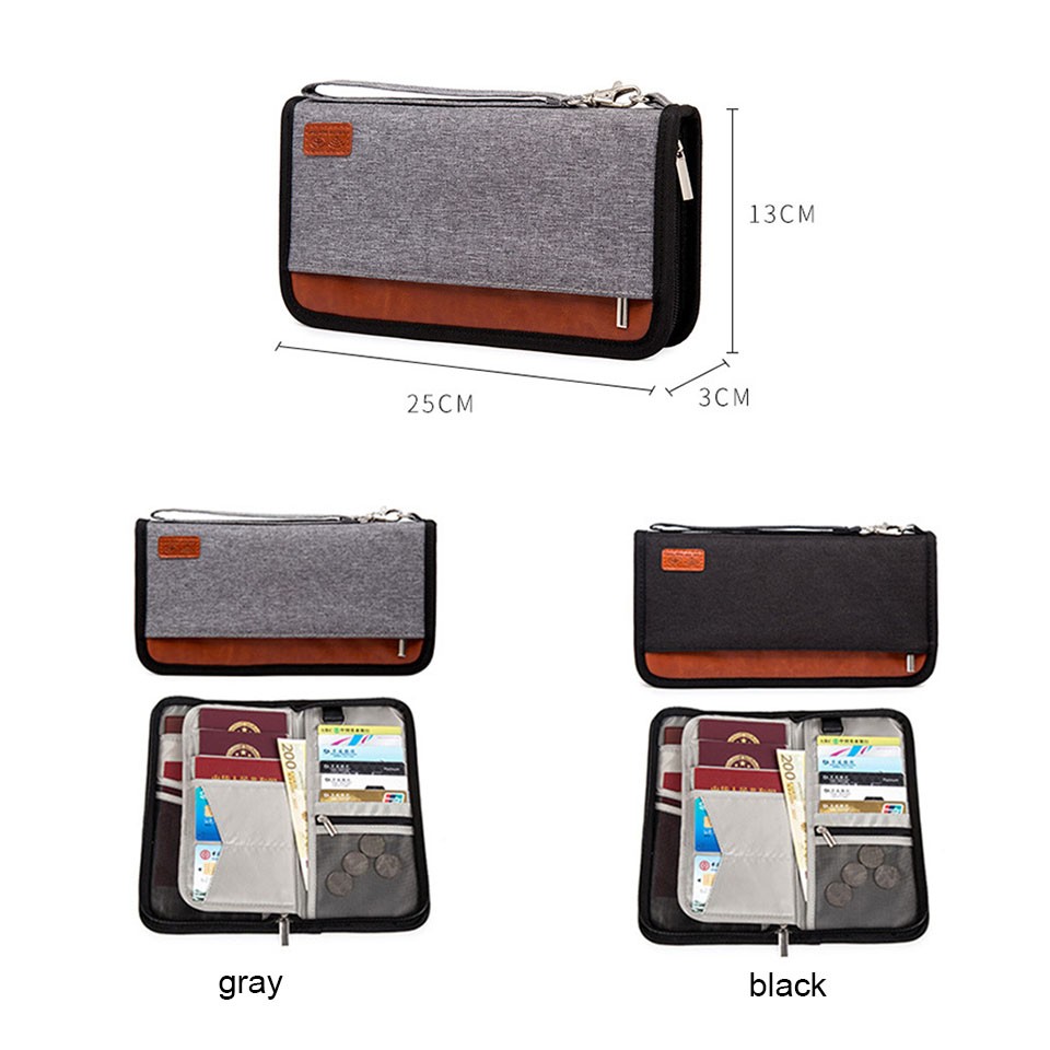 Travel Wallet with RFID Lock, Family Passport Holder, Passport Holder, Document Organizer, for Cards/Tickets