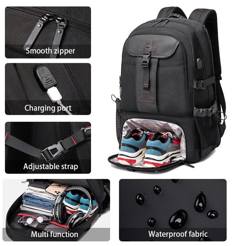 2022 Waterproof Backpacks USB Charging School Bag Anti-theft Men Backpack Fit 15.6 Inch Laptop Travel Bag High Capacity