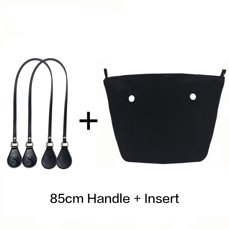 1 Set Lining Fabric Insert Interior Pocket with 85cm Obag Long Handles Microfiber Leather Handles for Classic Small O Bag Accessories