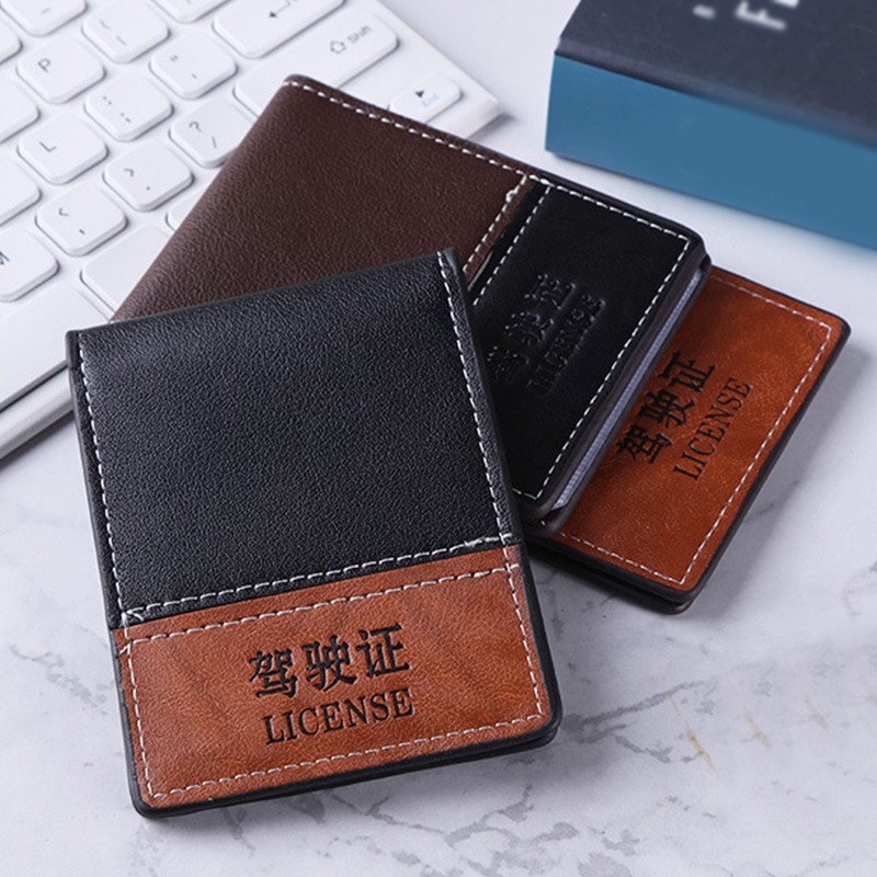 Ultra-thin Driver's License Holder PU Leather Car Cover Driving Documents Business ID Pass Certificate Folder Wallet Unisex