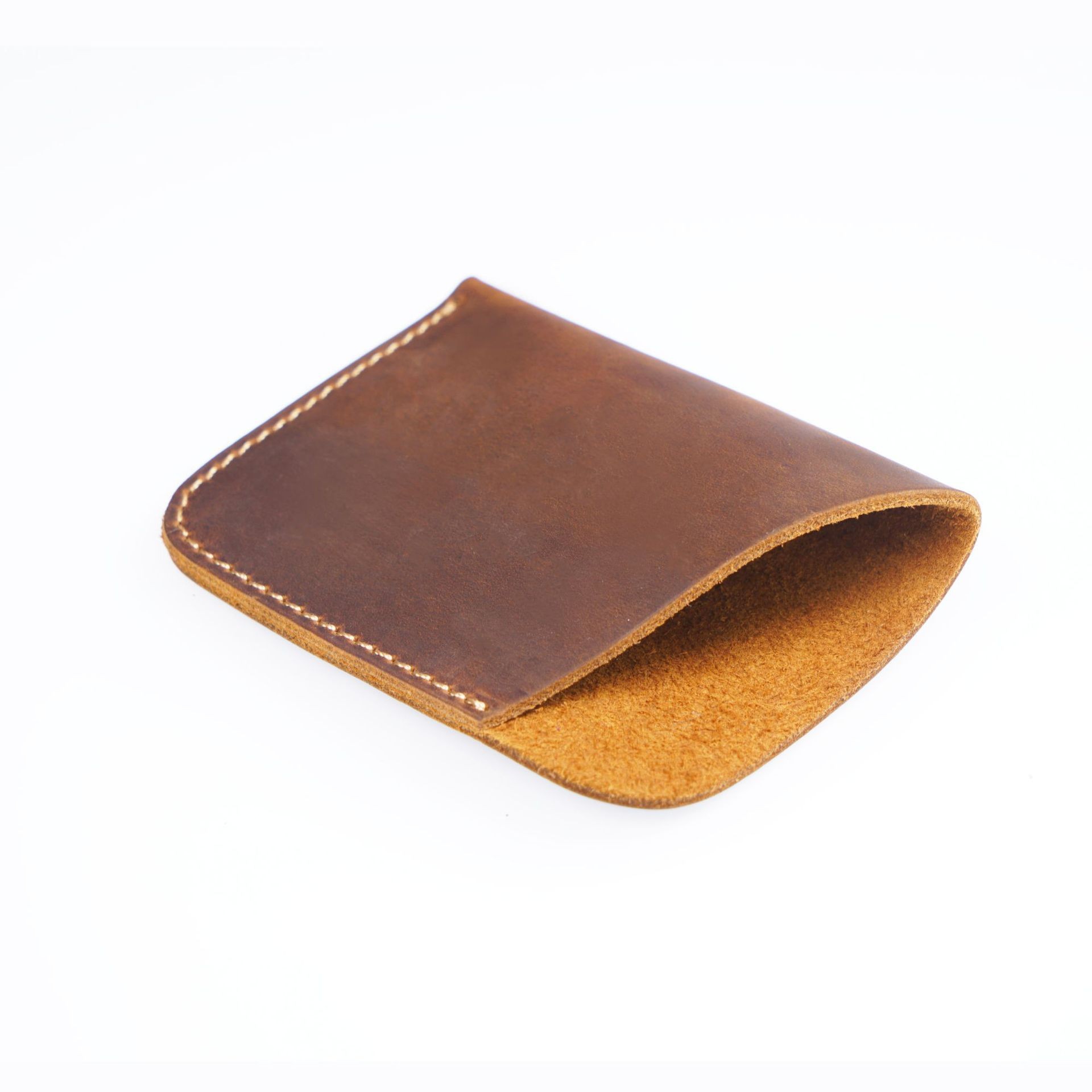 GENODERN Simple Crazy Horse Skin Retro Credit Card Holder Genuine Leather Card Puse Small Slim Wallet For Men Women Card Wallet