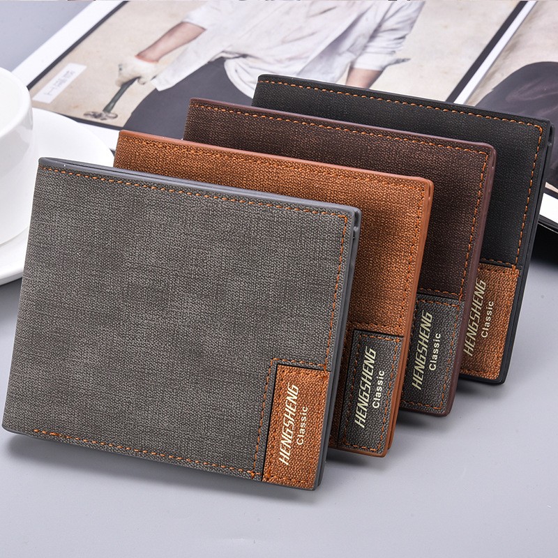 New men's wallet short casual canvas thin wallet business men's wallet