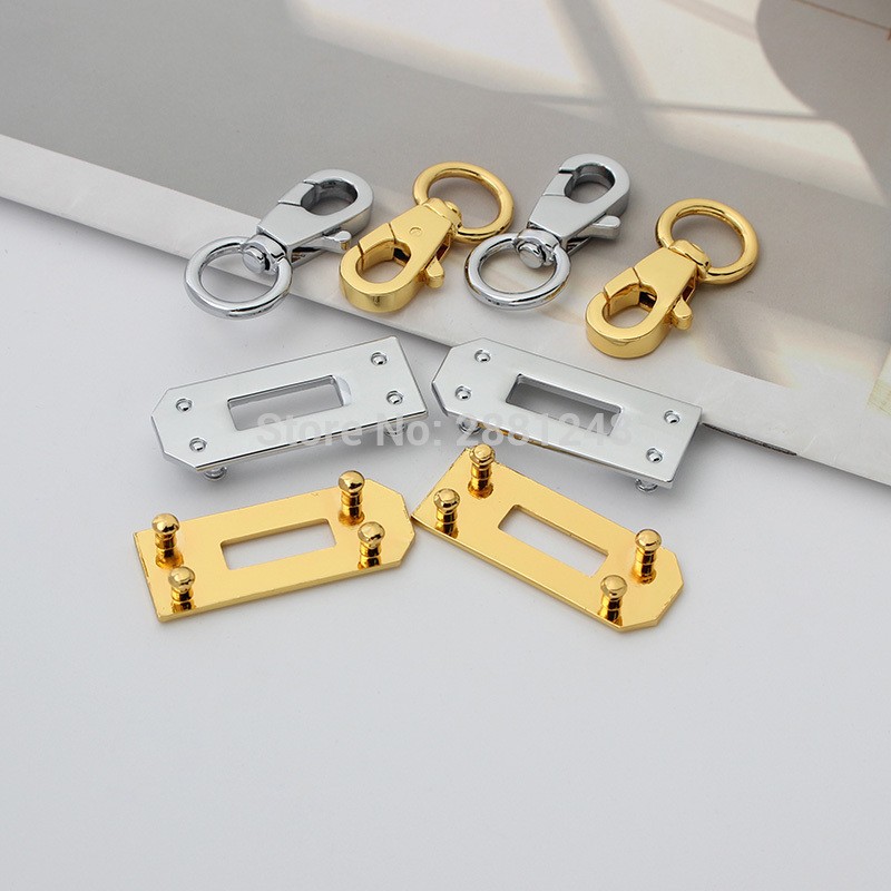 New rectangle holes hanger for bags hardware wholesale fashion set of locks fittings woman bag bags purse