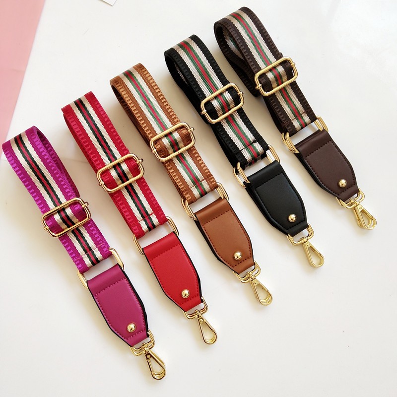 3.8cm Shoulder Strap Width 80~130cm Adjustment Belt Bag Vertical Stripe Design Contrast Color Bag Webbing Accessories