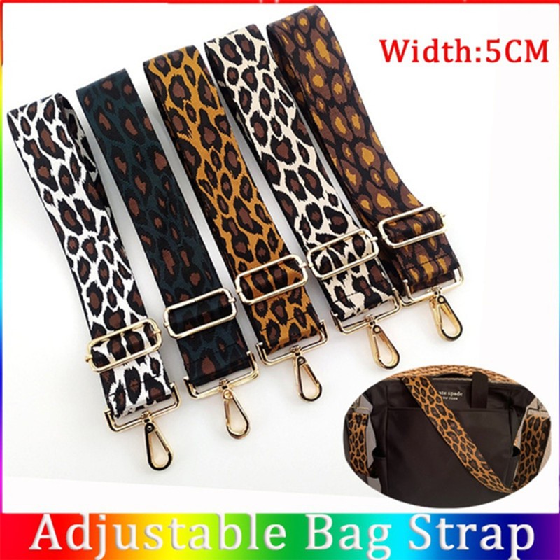 New Style Leopard Print Webbing Bag Shoulder Strap 5CM DIY Adjustable Handle Accessories