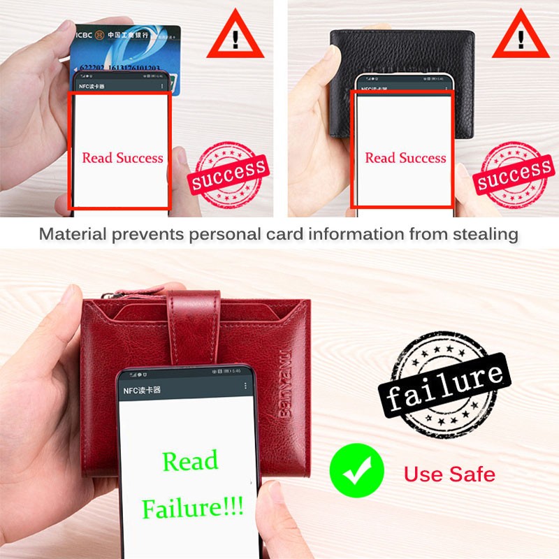 Fashion Women's Genuine Leather Wallet RFID Blocking Short Multifunctional Large Capacity Zipper Coin Purse Money Clip