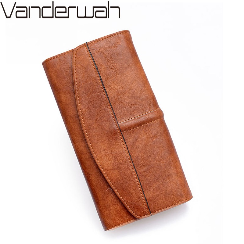 Women's Classic Trifold Wallet Long Wallet PU Leather Phone Bag With Latch Card Bag For Girls High Quality