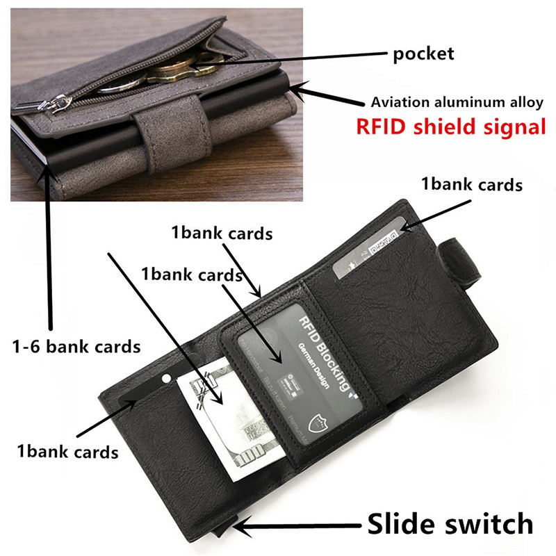 محفظة رجالية ذكية Rfid ، محفظة جلدية رفيعة 2021 ، محفظة سوداء صغيرة مع بطاقة Rfid ، 2021