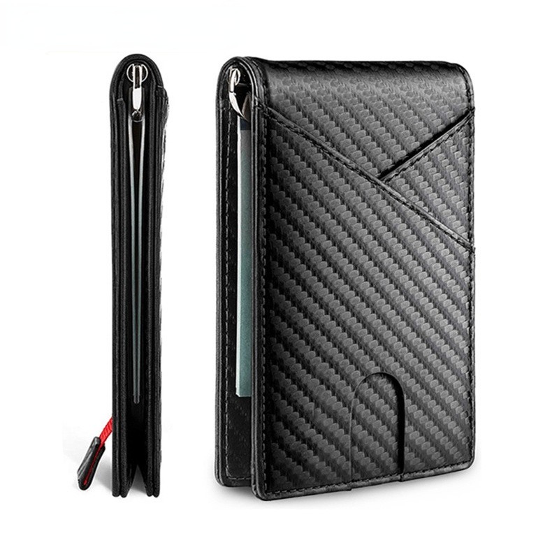 RFID Carbon Fiber Men Wallets Card Holder Slim Thin Pocket Man Magsafe Wallets Money Bags Business Black Male Wallet Walet 2022