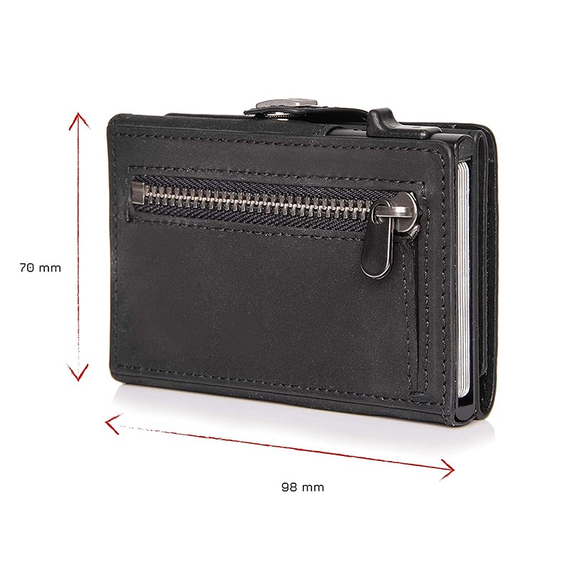 Genuine Leather Pc Card Holder Men Wallets Slim Thin Coin Purse Pocket Money Bags Luxury Metal Small Macsafe Wallet Male Purses