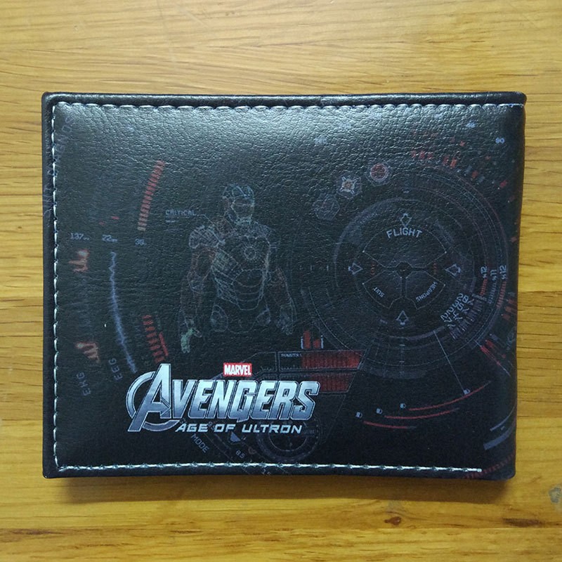 Disney Marvel Avengers Iron Man Spider-Man give boys birthday gifts anime cartoon short two fold wallet purse