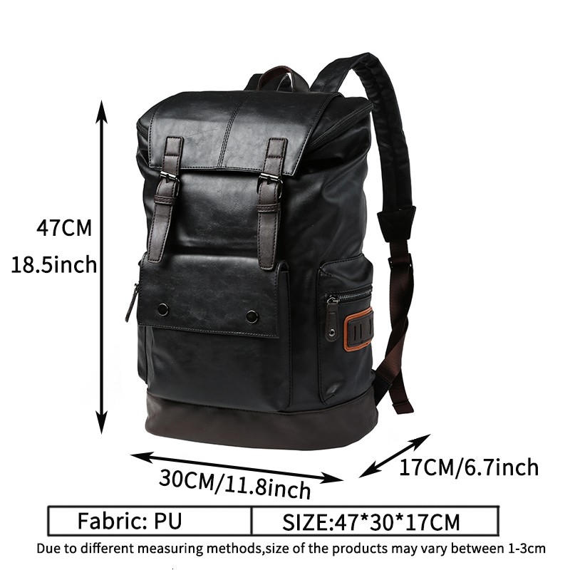 Men's Large Leather Anti-theft Travel Laptop Backpacks Black Men Backpack Boy Large Capacity School Male Business Shoulder Bag