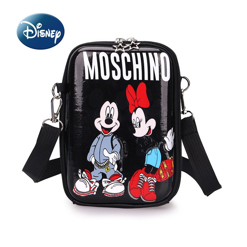 Disney 2022 new fashion girl shoulder messenger bag high quality cartoon girl mobile phone bag large capacity messenger bag