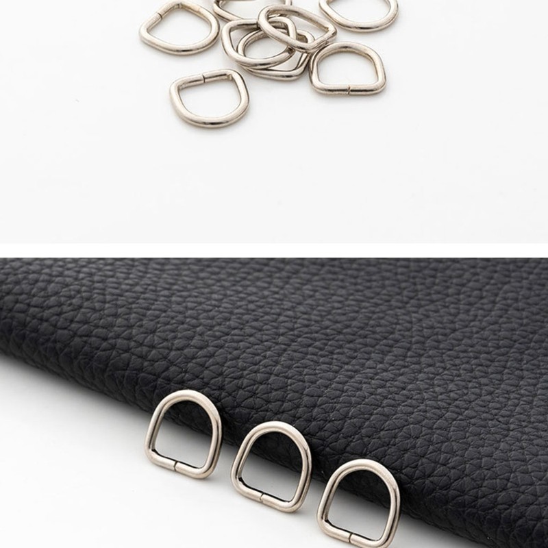 100pcs/set D Rings Buckle for DIY Hand Strap Purse Hardware Accessories Semi-circular D Buckle Keychain Ring Clasps