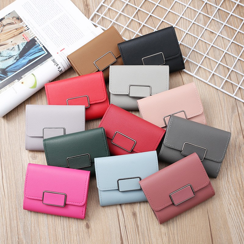 New Arrival Luxury Designer Korean Style Short Small Women Leather Wallet Card Holder Small Purse Female Bag 2022 Fashion