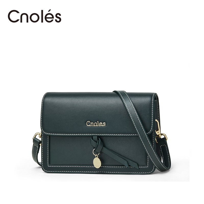 Cnoles Lady Crossbody Bags Genuine Lether Handbag Spring Bag Small Office Women Tote Bag Style Commuter Shoulder Bag