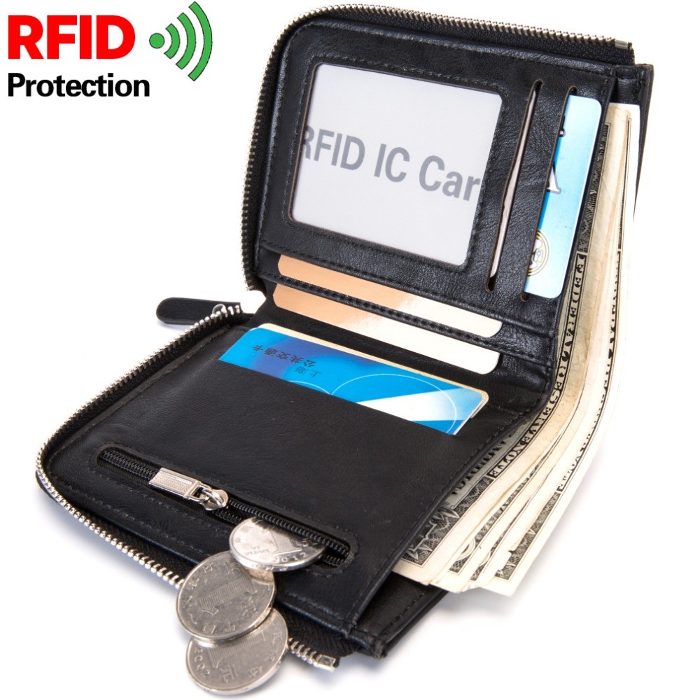 RFID Theft Protection Coin Bag Zipper Men Wallets Brand Man Wallet Male Money Purses Wallets Men Wal
