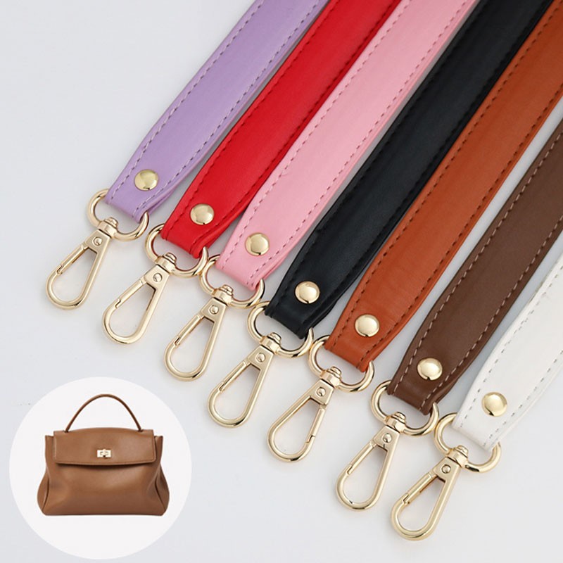 Lady PU Leather Shoulder Strap Black Handbag Strap Bag Bags DIY Handle Replacement Bag Short Straps Bags Accessories 28cm