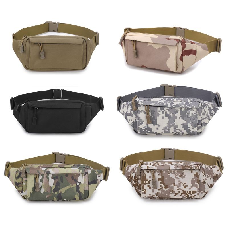 Men Fanny Pack Chest Shoulder Bag with 3 Pockets Nylon Unitary Waist Bag