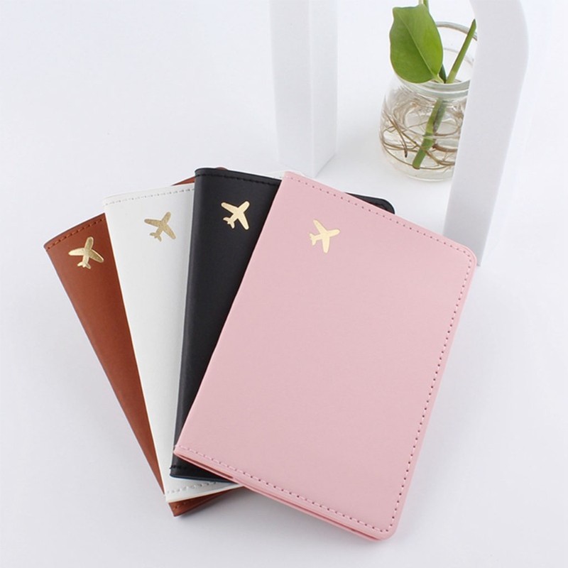 Unisex Simple Passport Holder Protector Cover Wallet PU Card Case Holder Travel Document Organizer Storage With Card Slot