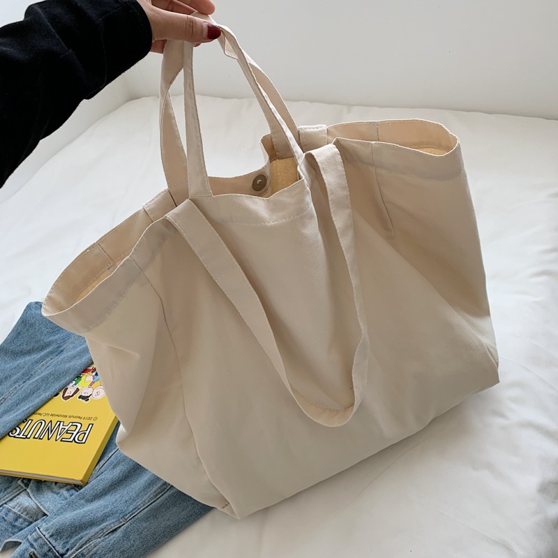 Women Canvas Handbag Large Capacity Shoulder Bag 2022 Fashion Female Simple Designer Letter Printed Large Casual Tote Handle Bag