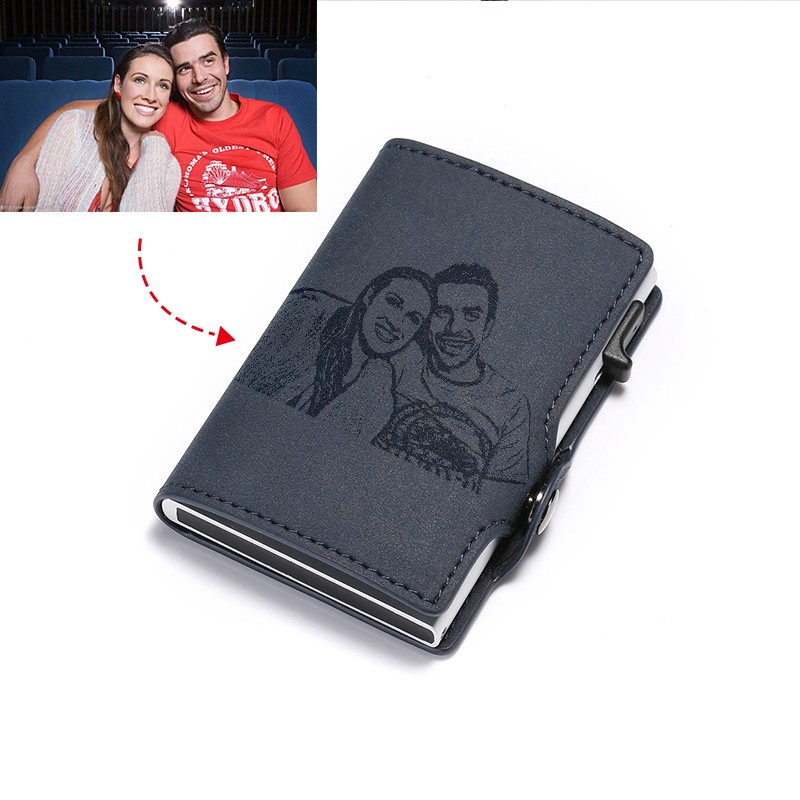 Custom Pictures Original Men Wallets Rfid Card Holder Slim Thin Front Pocket Wallet Money Bag Small Purse Male Walet Wellet for Men