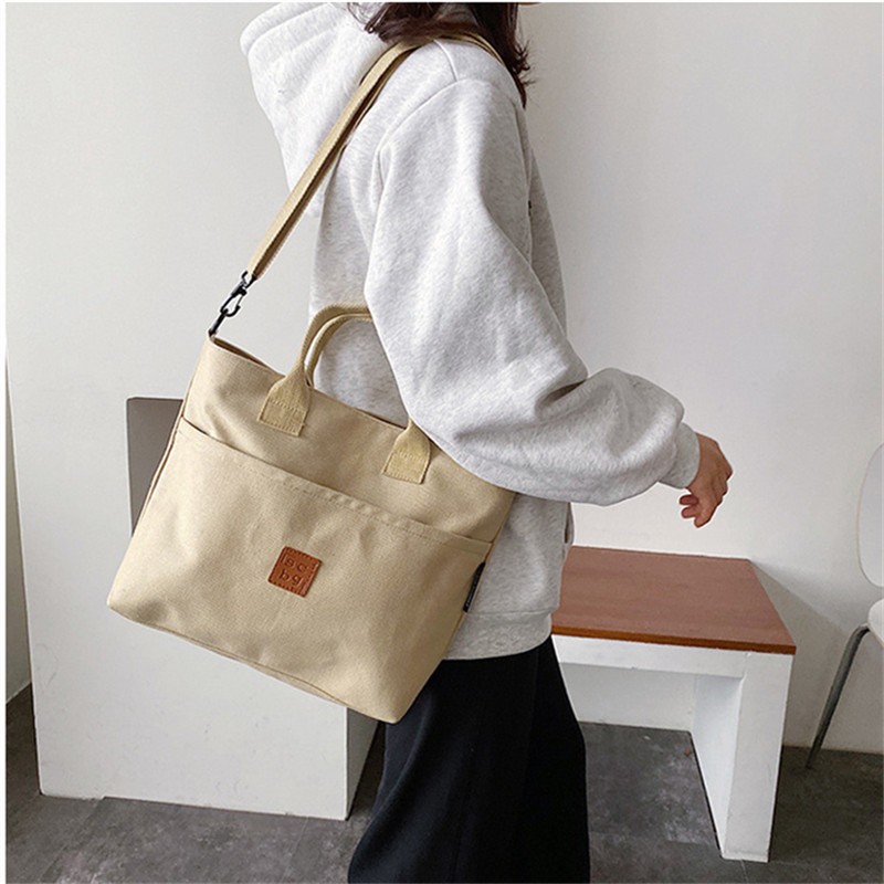 Women Canvas Handbag Shoulder Bag Female Solid 2022 Trend Luxury Fashion Designer Crossbody Bag Casual Square Tote Shopping Bag