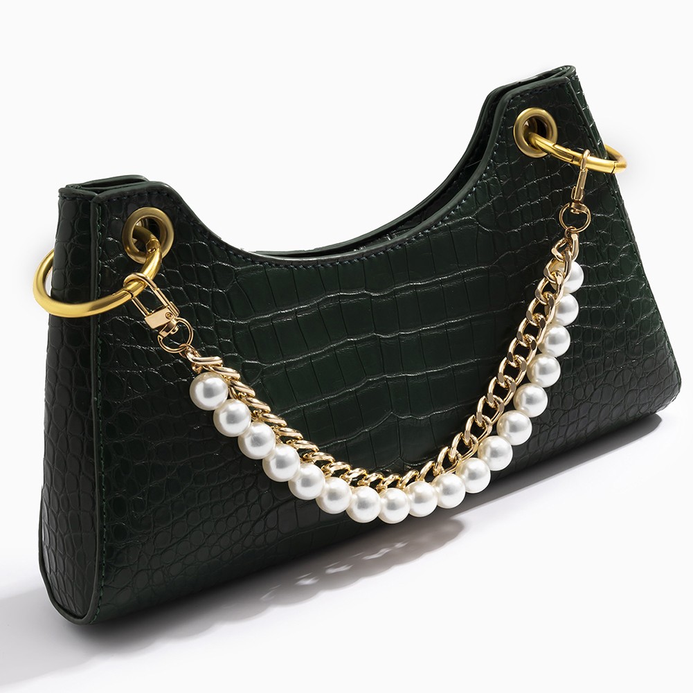 25/40cm aluminum pearl strap for handbags handles DIY purse replacement long beaded chain for shoulder bag pearl strap