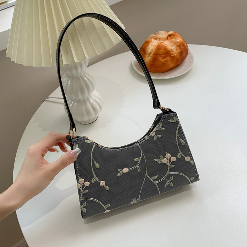 Summer Lace Floral Stitching Shoulder Bag For Women 2021 Soft PU Leather Bags Underarm Beach Travel Handbag Small Girls Tote Bag